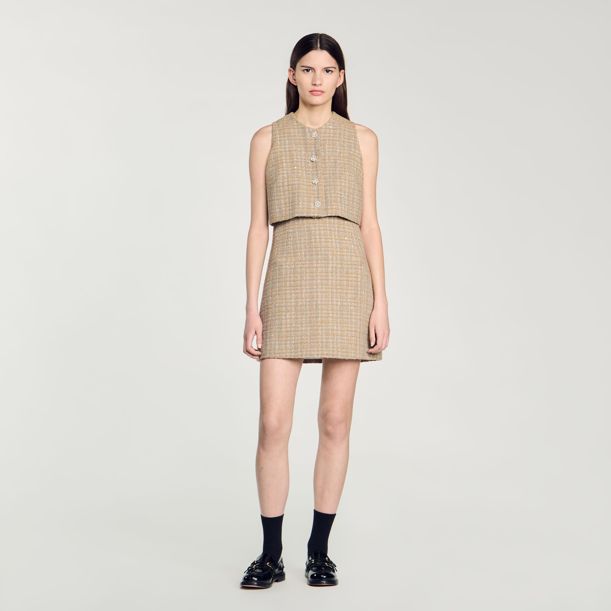 Tweed Dress Camel