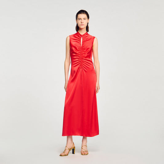 Titanic Draped Satin-Effect Dress Red