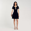 Rhinestone Velvet Dress Black