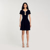 Rhinestone Velvet Dress Black