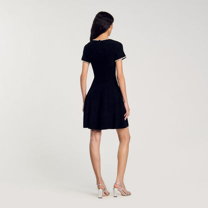 Rhinestone Velvet Dress Black