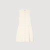 Rib Knit Short Dress Ecru