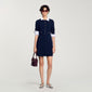 Bertille Short Button-Up Knit Dress Navy Blue