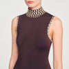 Cleopatre Fringed Knit Maxi Dress Brown
