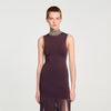 Cleopatre Fringed Knit Maxi Dress Brown