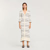Stripy Knit Maxi Dress Ecru