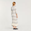 Stripy Knit Maxi Dress Ecru