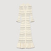 Stripy Knit Maxi Dress Ecru