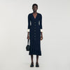 Nara Two-Tone Knit Maxi Dress Navy Blue