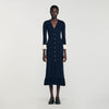 Nara Two-Tone Knit Maxi Dress Navy Blue