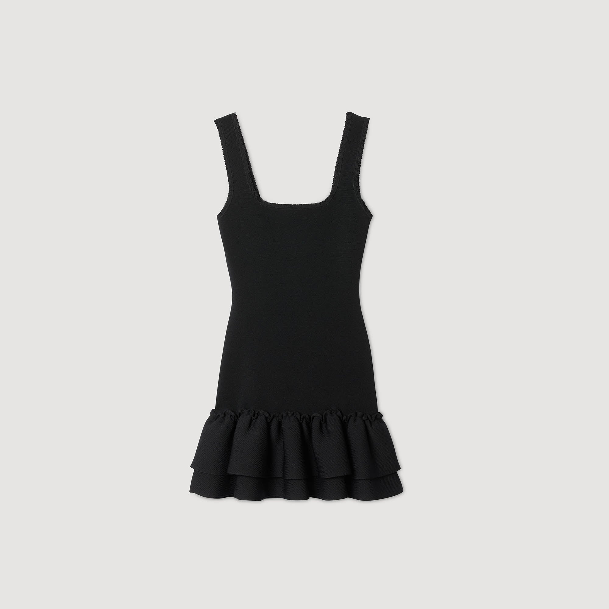 sandro short knit dress with ruffles Short knit dress with ruffles blue For Women