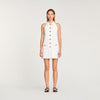 Peter Pan Collar Short Dress Ecru