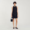 Peter Pan Collar Short Dress Black