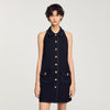 Peter Pan Collar Short Dress Black