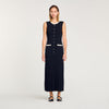 Long Dress With Crochet Detailing Black