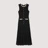 Long Dress With Crochet Detailing Black