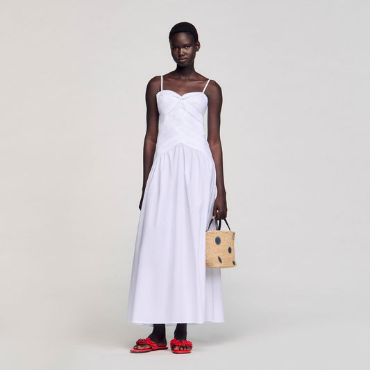 Blanche Draped Bustier Maxi Dress White