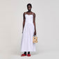 Blanche Draped Bustier Maxi Dress White