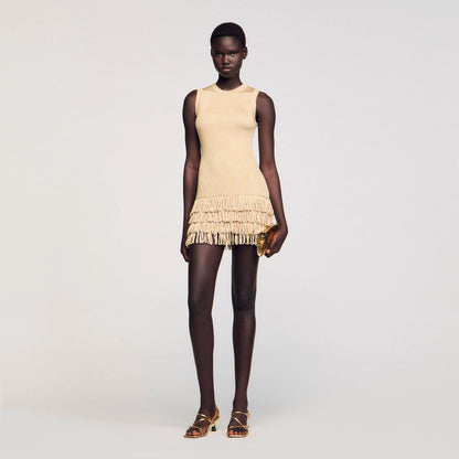 Ida Short Knit Dress Gold