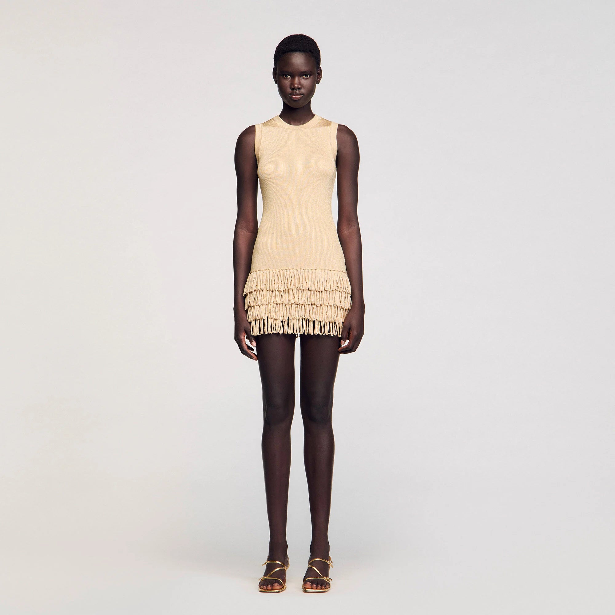 Ida Short Knit Dress Gold