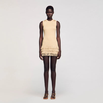 Ida Short Knit Dress Gold