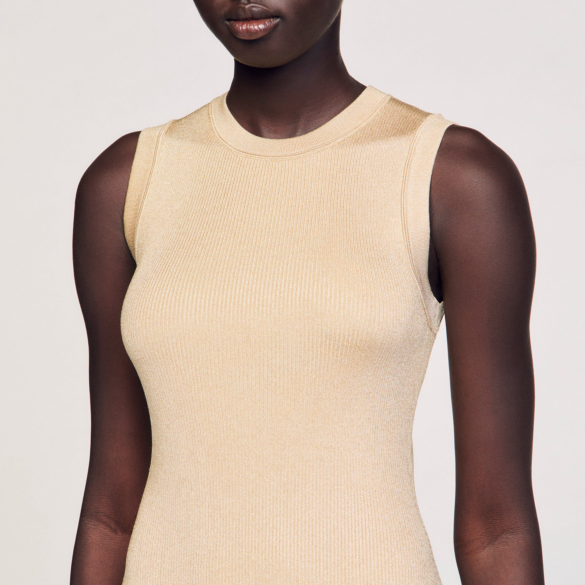 Ida Short Knit Dress Gold