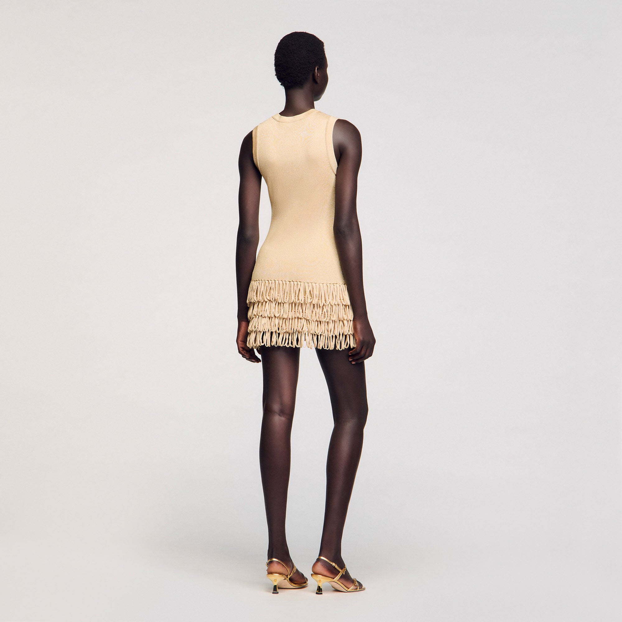 Ida Short Knit Dress Gold