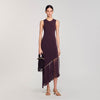 Swann Fringed And Beaded Maxi Dress Brown