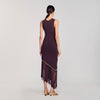 Swann Fringed And Beaded Maxi Dress Brown