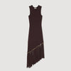 Swann Fringed And Beaded Maxi Dress Brown