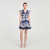 Orinna Short Bandana-Motif Dress Blu / White