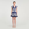 Orinna Short Bandana-Motif Dress Blu / White