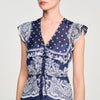 Orinna Short Bandana-Motif Dress Blu / White