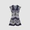 Orinna Short Bandana-Motif Dress Blu / White