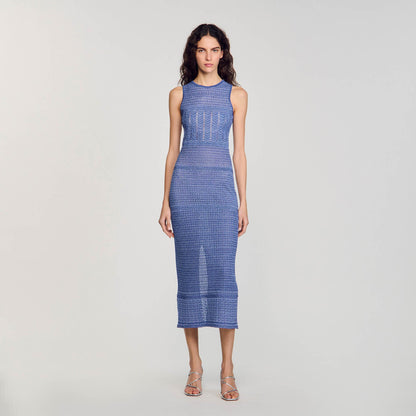 Ludivine Knit Midi Dress Royal Blue