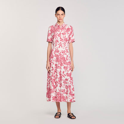 Josephina Floral Patterned Maxi Dress White / Red