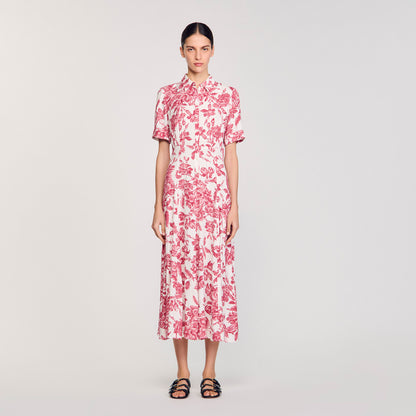 Josephina Floral Patterned Maxi Dress White / Red