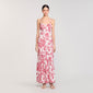 Joselle Floral Print Maxi Dress White / Red