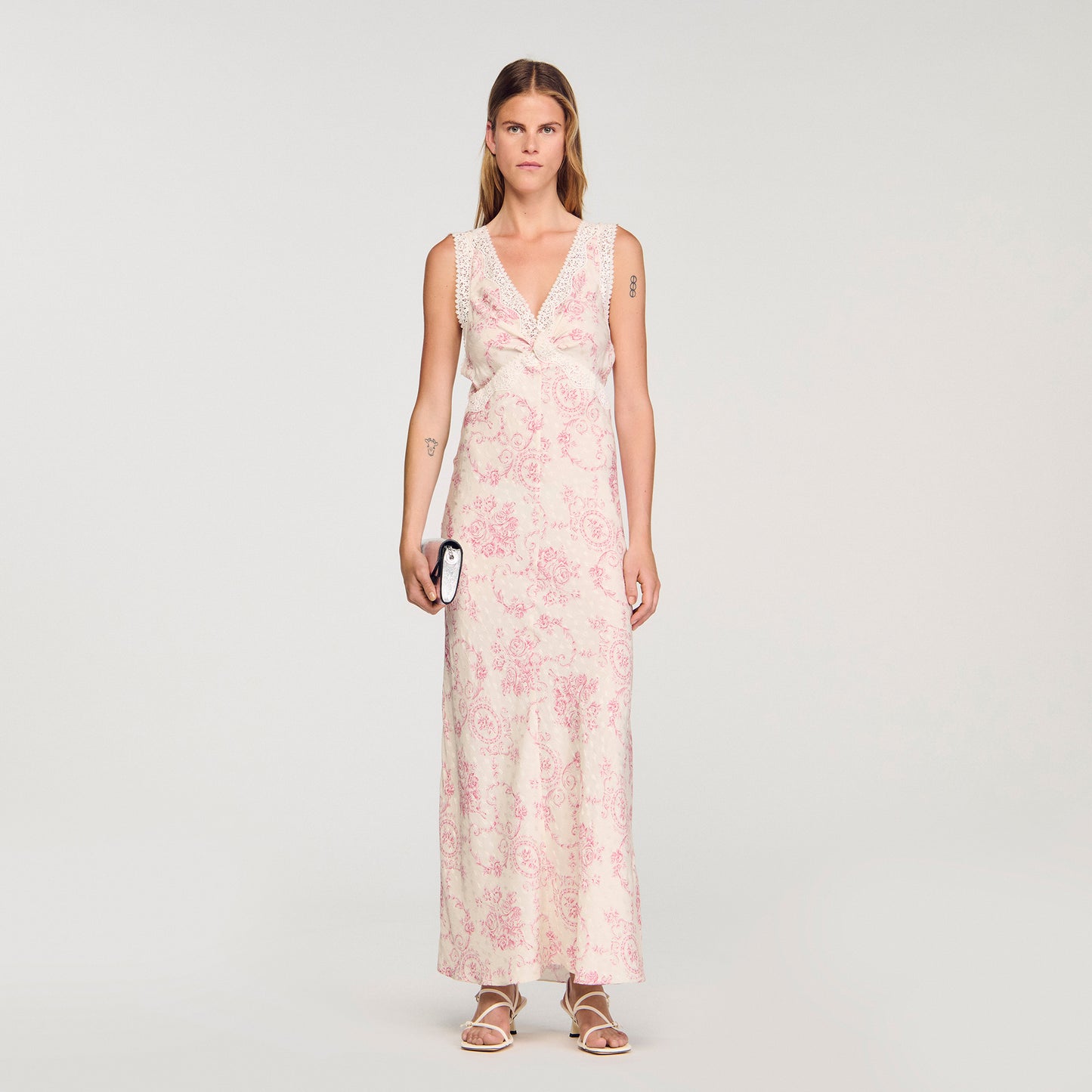 Brisbane Lace-Trimmed Maxi Dress Pink / Ecru