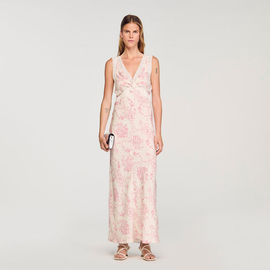 Brisbane Lace-Trimmed Maxi Dress Pink / Ecru