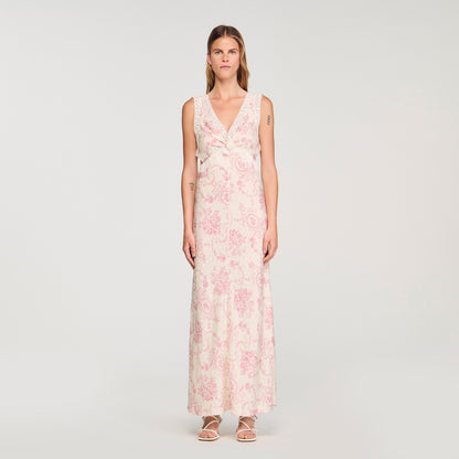 Brisbane Lace-Trimmed Maxi Dress Pink / Ecru
