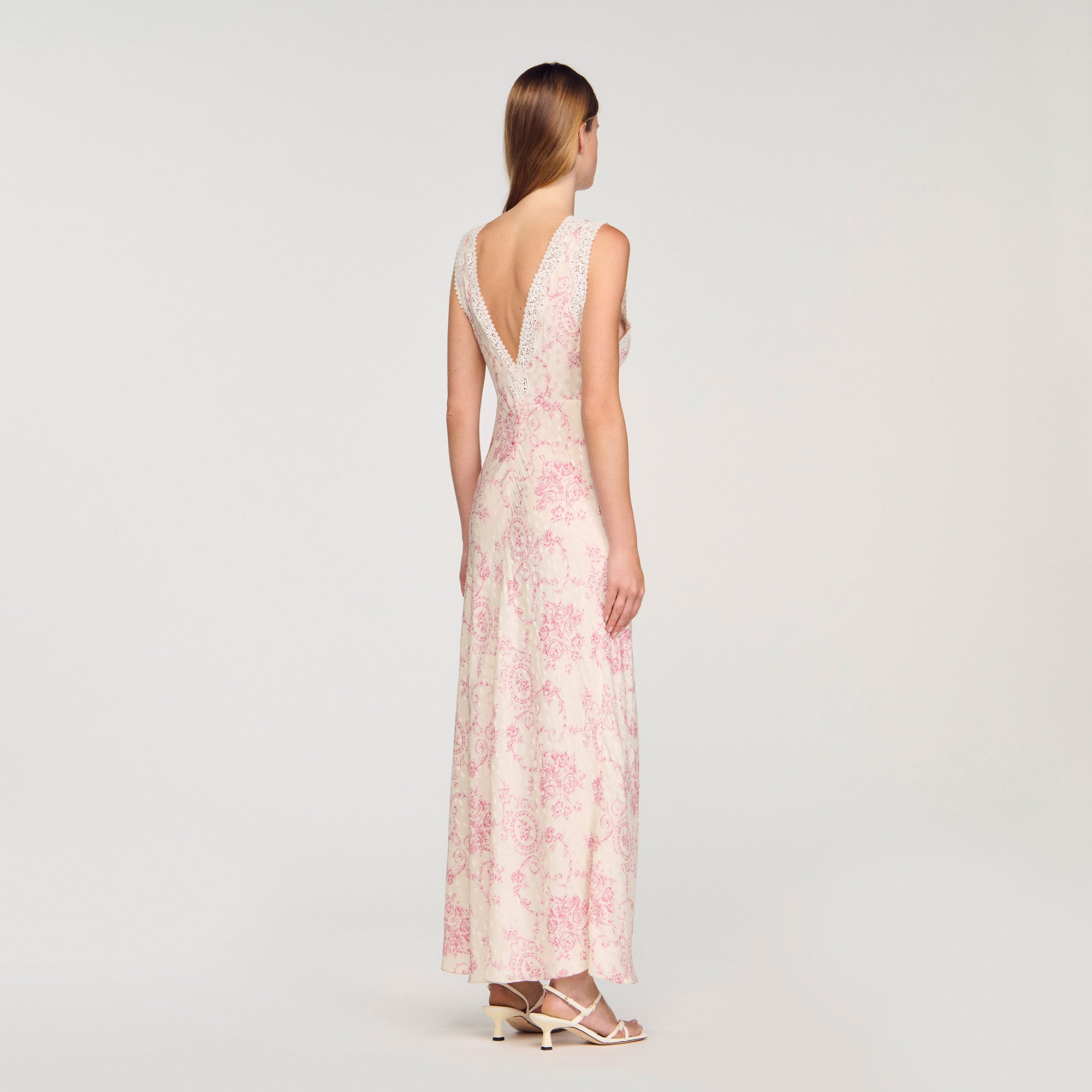 Brisbane Lace-Trimmed Maxi Dress Pink / Ecru