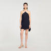 Adelaide Short Cape Dress With Rhinestones Black