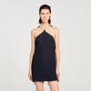 Adelaide Short Cape Dress With Rhinestones Black