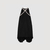 Adelaide Short Cape Dress With Rhinestones Black