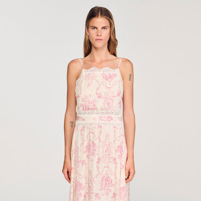 Ballarat Lace-Trimmed Maxi Dress Pink / Ecru