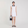 Lune Short Dress With Contrasting Collar White