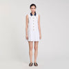 Lune Short Dress With Contrasting Collar White