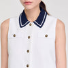 Lune Short Dress With Contrasting Collar White