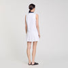 Lune Short Dress With Contrasting Collar White